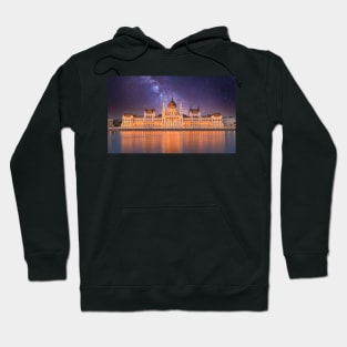 Hungarian Parliament at night in Budapest, Hungary Hoodie